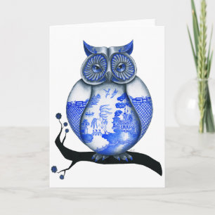 Cartão Blue Willow Owl