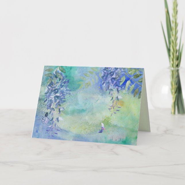Cartão Blue Wisteria Art All Occasion Greeting Card (Frente)