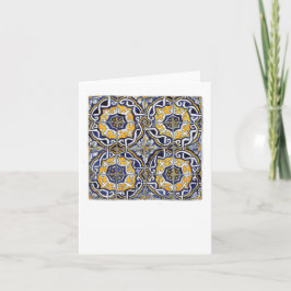 Cartão Blue, Yellow and White Portuguese Tiles Card