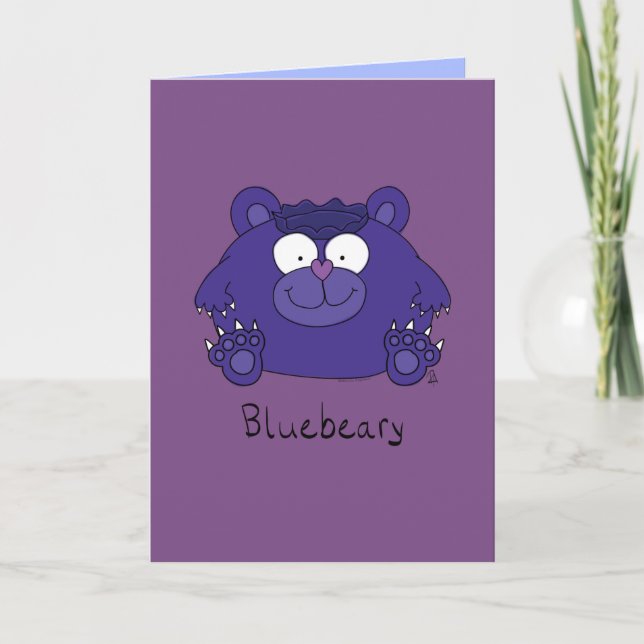 Cartão Bluebeary - Funny Blueberry Bear Greeting Card (Frente)