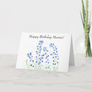 Cartão Bluebeldes flores azuis pântanos Aniversário