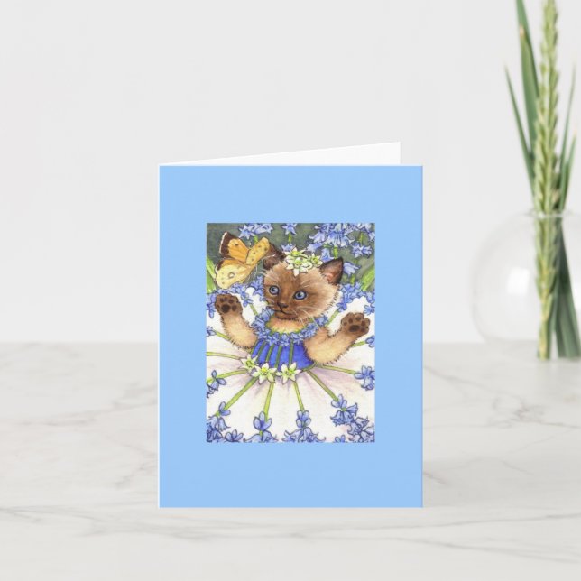 Cartão Bluebell Kitten Blank Note Card (Frente)