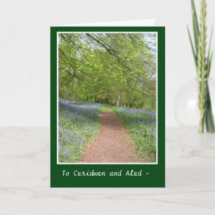 Cartão Bluebell Wood Greeting Card to Personalize