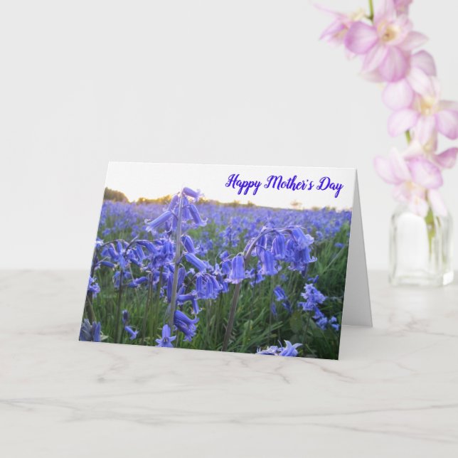 Cartão Bluebells de ouro - Placa de Dia de as mães person (Orquídea)