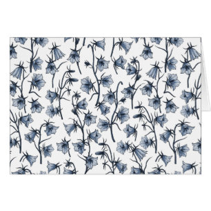 Cartão Bluebells, Harebeldes, Flores