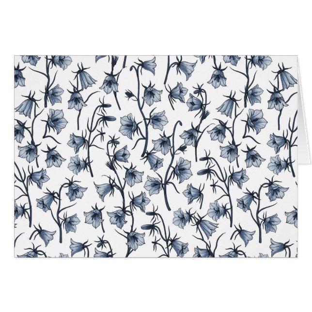 Cartão Bluebells, Harebeldes, Flores (Frente Horizontal)
