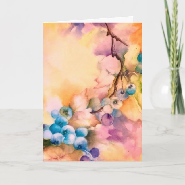 Cartão Blueberry Art Blank Card — Cottage Botanical  (Frente)