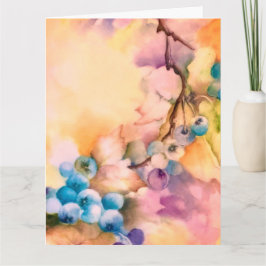 Cartão Blueberry Watercolor Greeting Card — Hand-Painted