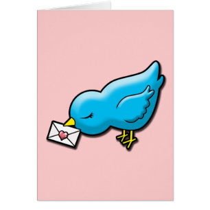 Cartão Bluebird com carta de amor