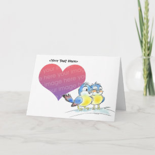 Cartão Bluebird couple card template