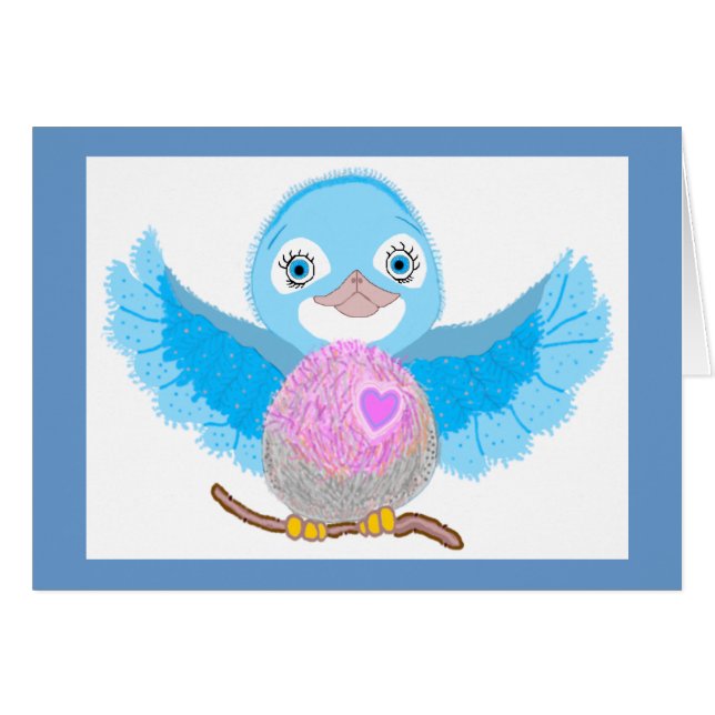 Cartão Bluebird da felicidade (Frente Horizontal)
