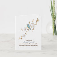 Bluebird no Almond Twig simpatia Obrigado