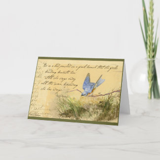 Cartão Bluebird on Branch & Victor Hugo Quote