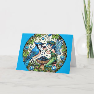 Cartão Bluejay Fairy Blue Jay Fairies