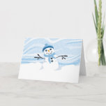 Cartão Bluesy Snowman<br><div class="desc">Deseje a todos que conheçam um feliz feriado e um feliz Natal com este bonitinho cartão de bonitão inspirado no inverno.</div>