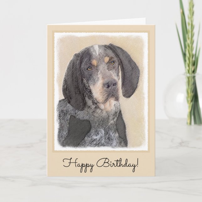 Cartão Bluetick Coonhound Painting - Cute Original Dog Ar (Frente)
