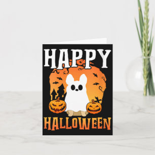 Cartão Blusa Decote V Fantasma de Cachorro Feliz Hallowee