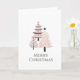Cartão Blush and Neutral Modern Christmas Tree