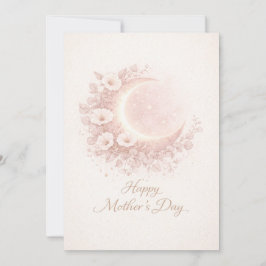 Cartão Blush Celestial Moon Floral Mother's Day Card
