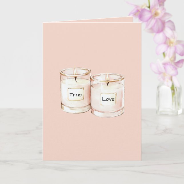 Cartão Blush Pink Candles True Love (Orquídea)