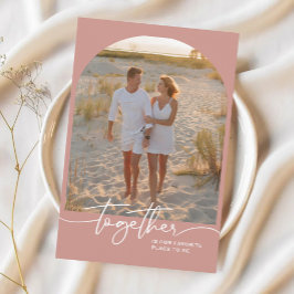 Cartão Blush Pink Together Typography Couple Valentine