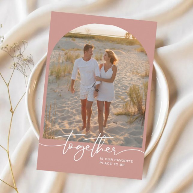 Cartão Blush Pink Together Typography Couple Valentine (Criador carregado)