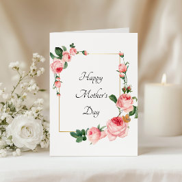 Cartão Blushing Pink Rose Happy Mothers Day