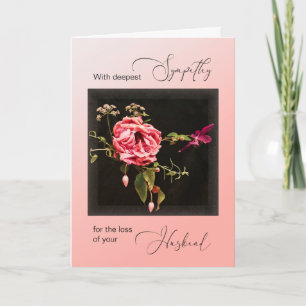 Cartão Blushing Wilted Rose Sympathy Loss of Husband