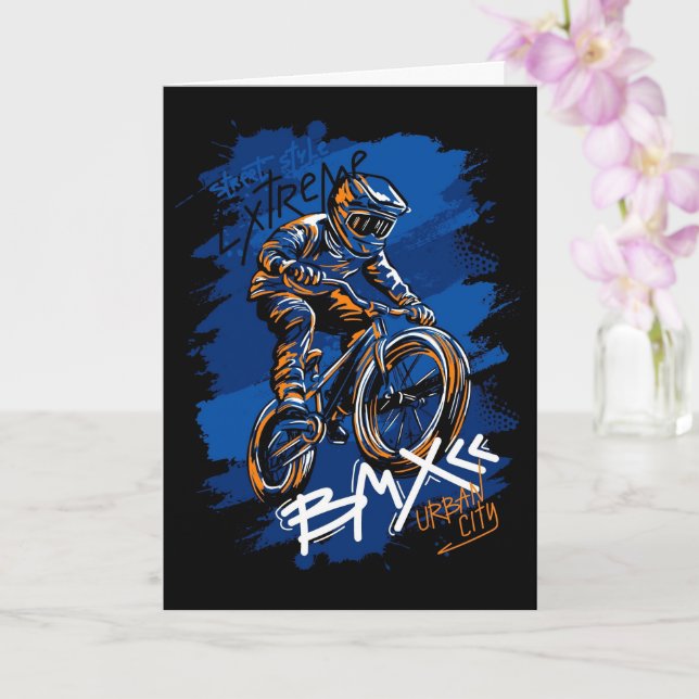 Cartão Bmx Bicycle Urban Graffiti streetwear  (Orquídea)