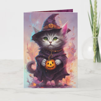 Cartão Boa Gatinho de Bruxas, Gato de Halloween