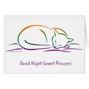 Cartão Boa Noite, Princesa Doce (Gato)
