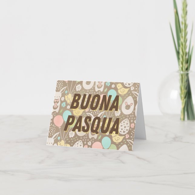 Cartão Boa Páscoa, Feliz Páscoa italiano (Frente)