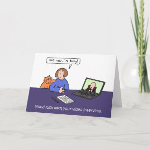 Cartão Boa Sorte Com Sua Entrevista De Vídeo
