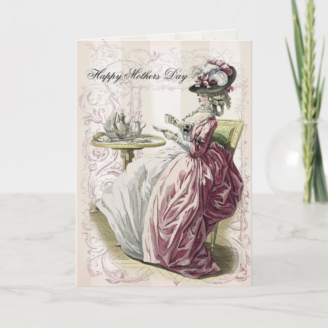 Cartão Boa tarde, Chá! Feliz dia de as mães (Frente)