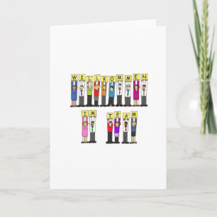 Cartão Boa vinda do alemão à equipe