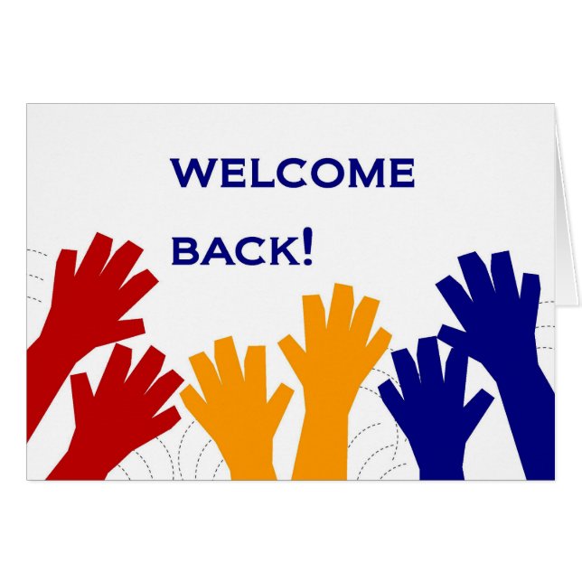 Cartão Boa vinda para trás! (Frente Horizontal)