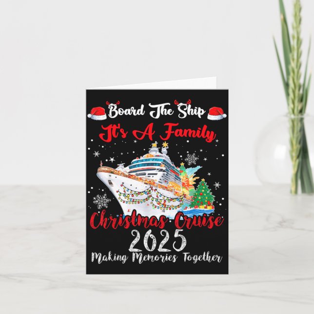 Cartão Board The Ship It's A Family Christmas Cruise 2025 (Frente)