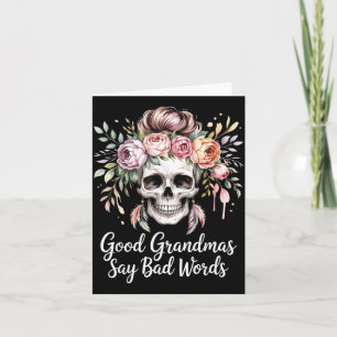 Cartão Boas Avós Dizem Palavras ruins Aquarela Floral