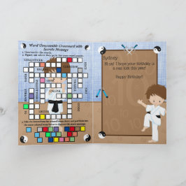 Cartão Boas Diversão Karate Mensagem Secreta Feliz Aniver