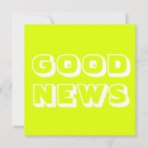 Boas notícias, Parabéns, branco chartreuse