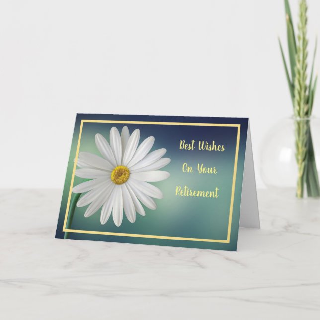 Cartão Boas Reformas Desejam Margarida Branca Elegante (Frente)