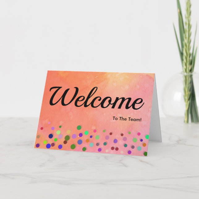 Cartão Boas-vindas ao Colorir Sparkles Bolinhas (Frente)