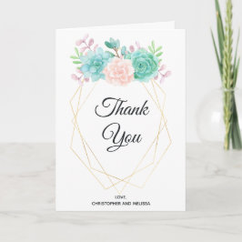 Cartão Boas-vindas, Rosa Moderno e Verde, Obrigado