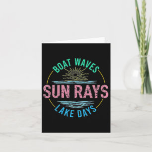 Cartão Boat Waves Sun Rays Dias Láteos Dias Fóco Retro 70