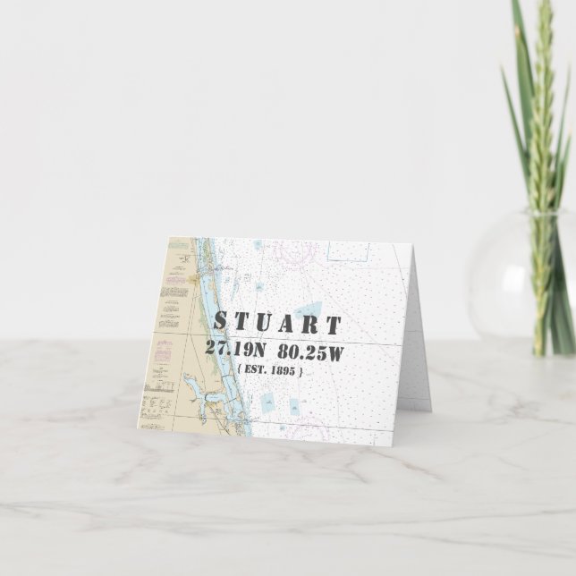 Cartão Boater de Gráfico de Navegação Náutica Stuart Flor (Frente)