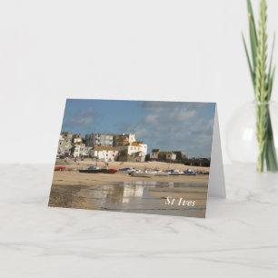 Cartão Boats at Low Tide, St Ives Harbour