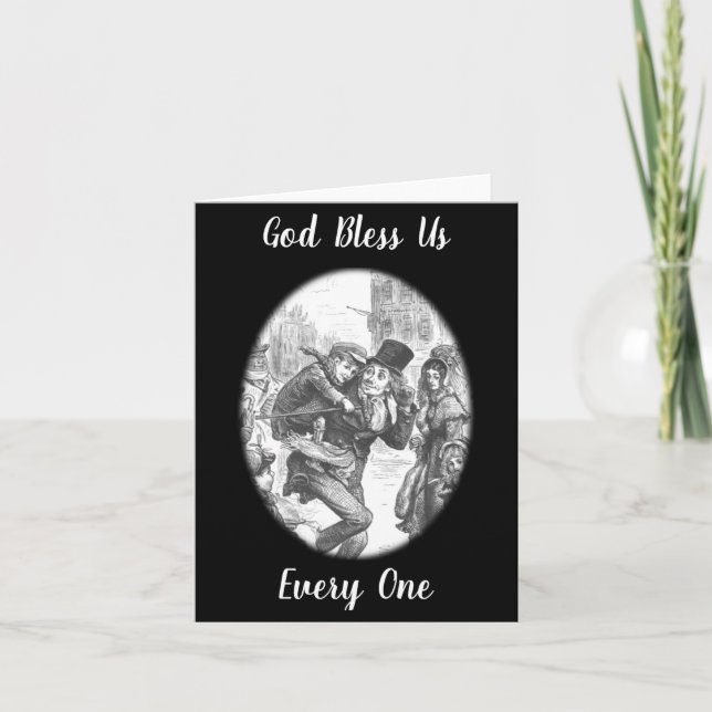 Cartão Bob Cratchit Tiny Tim A Christmas Carol  (Frente)