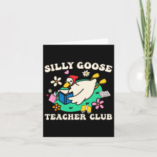 Cartão Bobo Goose Teacher Club Retro Groovy Professora De