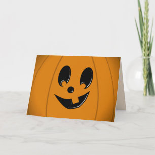Cartão Bobo Jack-O-Lanterna face com placa de Dia das Bru