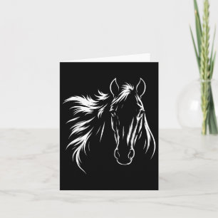 Cartão Boca-branca; Arte De Silhueta De Cavalo Elegante P